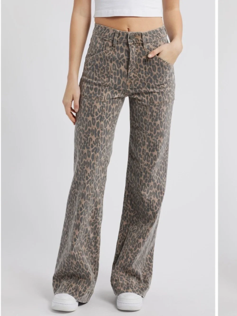 Hidden Jeans Leopard Print Wide Leg Pants - Picture 1 of 10